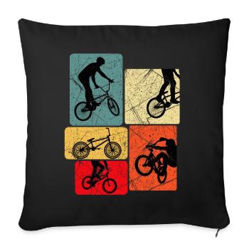 Retro Bicycle Silhouettes Pop Blocks - Sofa pillowcase 17,3'' x 17,3'' (45 x 45 cm) - black - Front