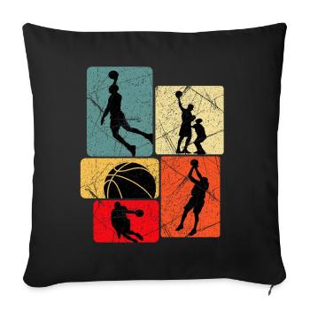 Basketball Silhouette Grid - Sofa pillowcase 17,3'' x 17,3'' (45 x 45 cm) - black - Front