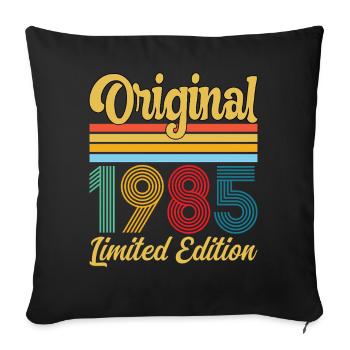 Geburtstagsgeschenk 1985 Originales Vintage-Retro-Geschenk - Sofakissenbezug 45 x 45 cm - Schwarz - Vorne