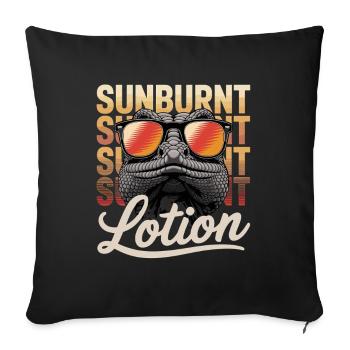 Sunscreen Funny Sunburn Lizards Design - Sofa pillowcase 17,3'' x 17,3'' (45 x 45 cm) - black - Front