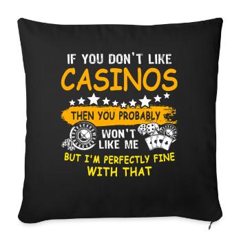 Jeu Casino Casino - Housse de coussin décorative 45 x 45 cm - noir - Devant