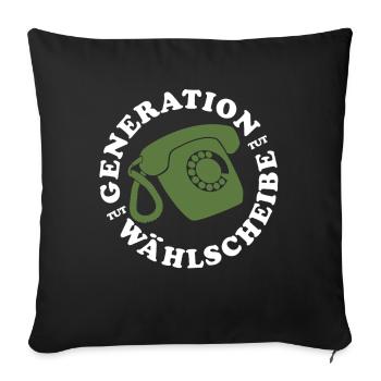Generation Landline Telephone - Sofa pillowcase 17,3'' x 17,3'' (45 x 45 cm) - black - Front