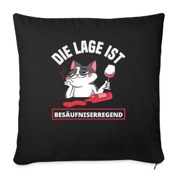 La situation est ivre, chat - Housse de coussin décorative 45 x 45 cm - noir - Devant