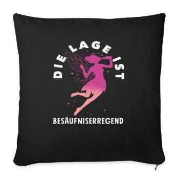 Le lieu est la Fée ivre - Housse de coussin décorative 45 x 45 cm - noir - Devant