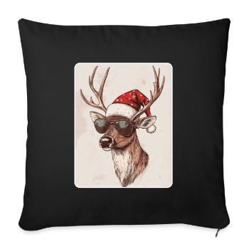 Reindeer Deer Antlers Reindeer Vintage Christmas - Sofa pillowcase 17,3'' x 17,3'' (45 x 45 cm) - black - Front