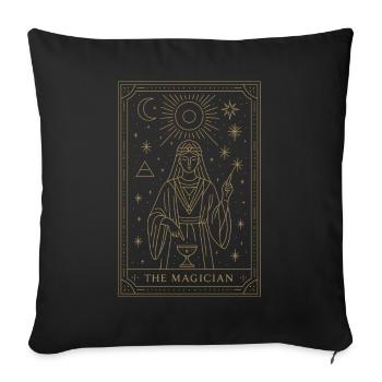 Mystic Tarot Card The Magician Design - Sofa pillowcase 17,3'' x 17,3'' (45 x 45 cm) - black - Front