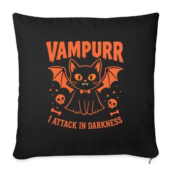 Vampurr – Cute Vampire Cat Halloween Graphic - Sofa pillowcase 17,3'' x 17,3'' (45 x 45 cm) - black - Front