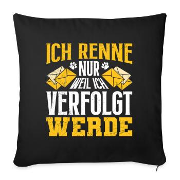 Facteur : JE NE COURS QUE QUAND ON ME SUIT - Housse de coussin décorative 45 x 45 cm - noir - Devant
