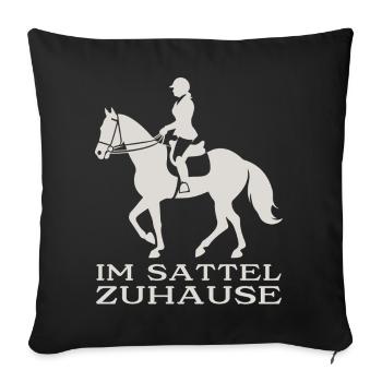 At home in the saddle - Sofa pillowcase 17,3'' x 17,3'' (45 x 45 cm) - black - Front
