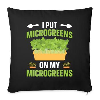  Microgreens Gardening Kit Vegan Diet Sprout Lover - Sofa pillowcase 17,3'' x 17,3'' (45 x 45 cm) - black - Front
