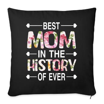 Maman Maman - Housse de coussin décorative 45 x 45 cm - noir - Devant