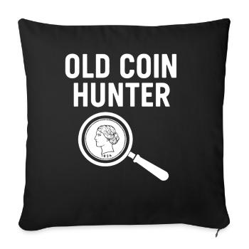 Old Coin Hunter Treasure Detector Adventure - Sofa pillowcase 17,3'' x 17,3'' (45 x 45 cm) - black - Front