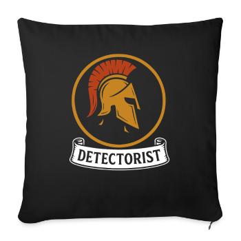Treasure Hunter Detectorist Metal Detecting - Sofa pillowcase 17,3'' x 17,3'' (45 x 45 cm) - black - Front