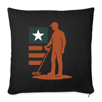 Détection de métaux : Conception d’étoile de chasse au trésor - Housse de coussin décorative 45 x 45 cm - noir - Devant