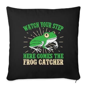 Attrape-grenouilles Surveillez votre grenouille - Housse de coussin décorative 45 x 45 cm - noir - Devant