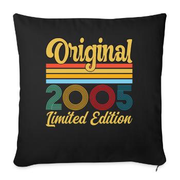 2005 Birthday Original Vintage Retro Gift - Sofa pillowcase 17,3'' x 17,3'' (45 x 45 cm) - black - Front