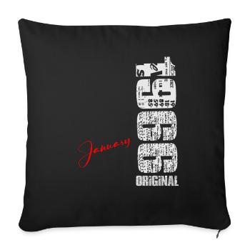 January-1966-Vintage-Born-Birthday-Retro - Sofa pillowcase 17,3'' x 17,3'' (45 x 45 cm) - black - Front
