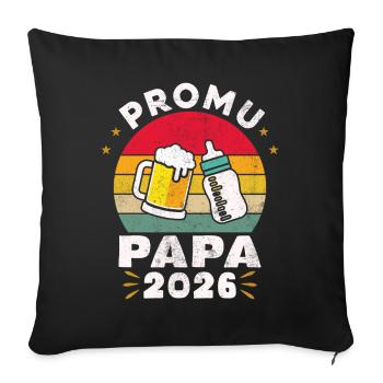 Promu Futur Papa 2026 Homme Annonce Grossesse - Housse de coussin décorative 45 x 45 cm - noir - Devant