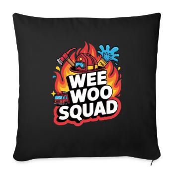 Wee Woo Squad Fire Truck Car Fun - Sofa pillowcase 17,3'' x 17,3'' (45 x 45 cm) - black - Front