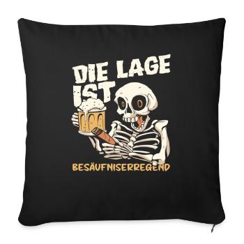 La situation est ivre, squelette - Housse de coussin décorative 45 x 45 cm - noir - Devant