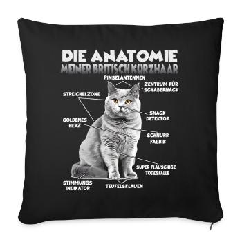 British Shorthair Gift Cat Owner Gift - Sofa pillowcase 17,3'' x 17,3'' (45 x 45 cm) - black - Front