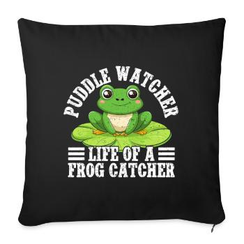 Frog Catcher Puddle Watcher Frog - Sofakissenbezug 45 x 45 cm - Schwarz - Vorne