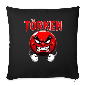 Drôle Dire Törken Dessin animé Drôle Dinde Mème - Housse de coussin décorative 45 x 45 cm - noir - Devant