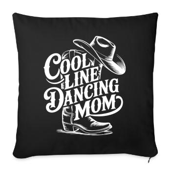 Ligne de danseuse avec maman western Tee - Housse de coussin décorative 45 x 45 cm - noir - Devant