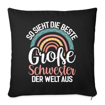 This is what the best big sister in the world looks like - Sofa pillowcase 17,3'' x 17,3'' (45 x 45 cm) - black - Front