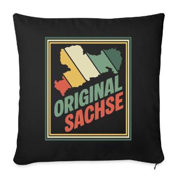 Original Saxony Retro Emblem - Sofa pillowcase 17,3'' x 17,3'' (45 x 45 cm) - black - Front