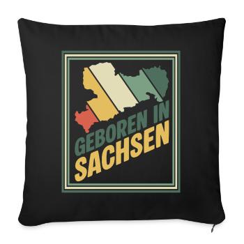 Born in Saxony - Sofa pillowcase 17,3'' x 17,3'' (45 x 45 cm) - black - Front