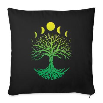 Tree Circle Moon Phases - Sofa pillowcase 17,3'' x 17,3'' (45 x 45 cm) - black - Front
