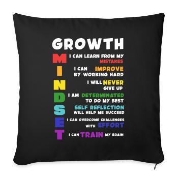 Growth Mindset Acronym Poster - Sofakissenbezug 45 x 45 cm - Schwarz - Vorne