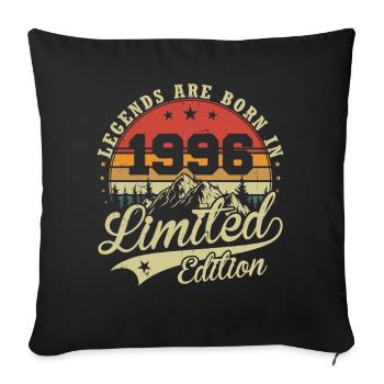 Cadeau d’anniversaire 1996 des légendes nées - Housse de coussin décorative 45 x 45 cm - noir - Devant