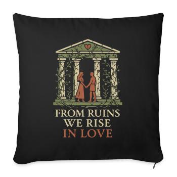 Mythologie de l’amour ancien Romance Vintage - Housse de coussin décorative 45 x 45 cm - noir - Devant