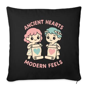 Mythologie de l’amour ancien Romance Vintage - Housse de coussin décorative 45 x 45 cm - noir - Devant