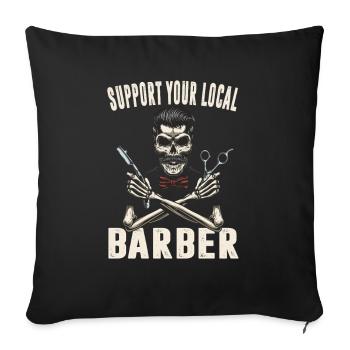 Coiffeur Salon Coiffeur Coiffeur Cadeaux - Housse de coussin décorative 45 x 45 cm - noir - Devant