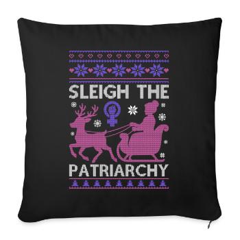 Sleigh Le Patriarcat - Housse de coussin décorative 45 x 45 cm - noir - Devant