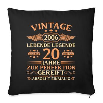 20e anniversaire Année 2006 - Housse de coussin décorative 45 x 45 cm - noir - Devant