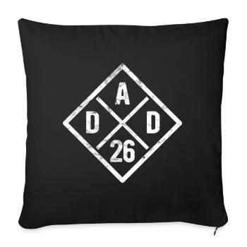 DAD 26 - Father 2026 - Gift - Sofa pillowcase 17,3'' x 17,3'' (45 x 45 cm) - black - Front