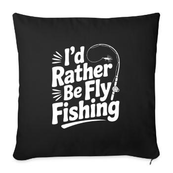 Je préférerais pêcher à la mouche - Housse de coussin décorative 45 x 45 cm - noir - Devant