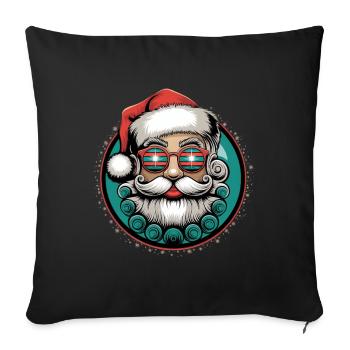 Cool Santa Claus With Sunglasses Bart Xmas - Sofa pillowcase 17,3'' x 17,3'' (45 x 45 cm) - black - Front