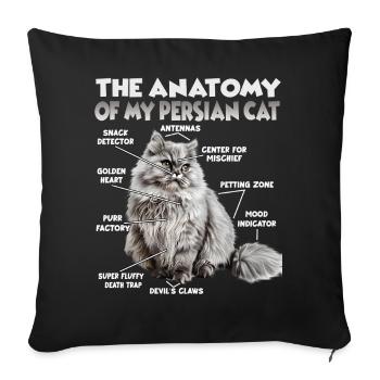 Persian Cat T | Persian Cat Cats Persian Cats - Sofa pillowcase 17,3'' x 17,3'' (45 x 45 cm) - black - Front