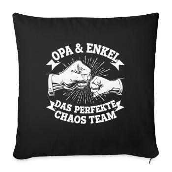 Grandpa & Grandson – Perfect Chaos Team - Sofa pillowcase 17,3'' x 17,3'' (45 x 45 cm) - black - Front