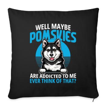 Pomsky Peluche Propriétaire de lit pour chien Gâteries pour chien Lover - Housse de coussin décorative 45 x 45 cm - noir - Devant