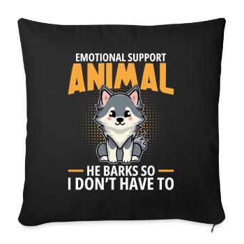  Pomsky Lover Dog Harness for Pomsky Dog Plush - Sofa pillowcase 17,3'' x 17,3'' (45 x 45 cm) - black - Front