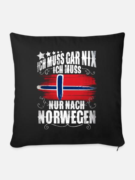 Norwegen - Sofakissenbezug 45 x 45 cm - Schwarz