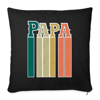 Papa - Housse de coussin décorative 45 x 45 cm - noir - Devant