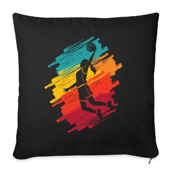 Basketball Player Colorful Women Basketball Girl - Sofa pillowcase 17,3'' x 17,3'' (45 x 45 cm) - black - Front