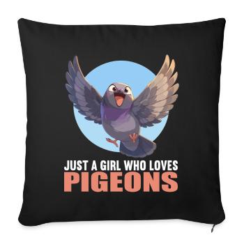 Pigeons Pigeon - Housse de coussin décorative 45 x 45 cm - noir - Devant